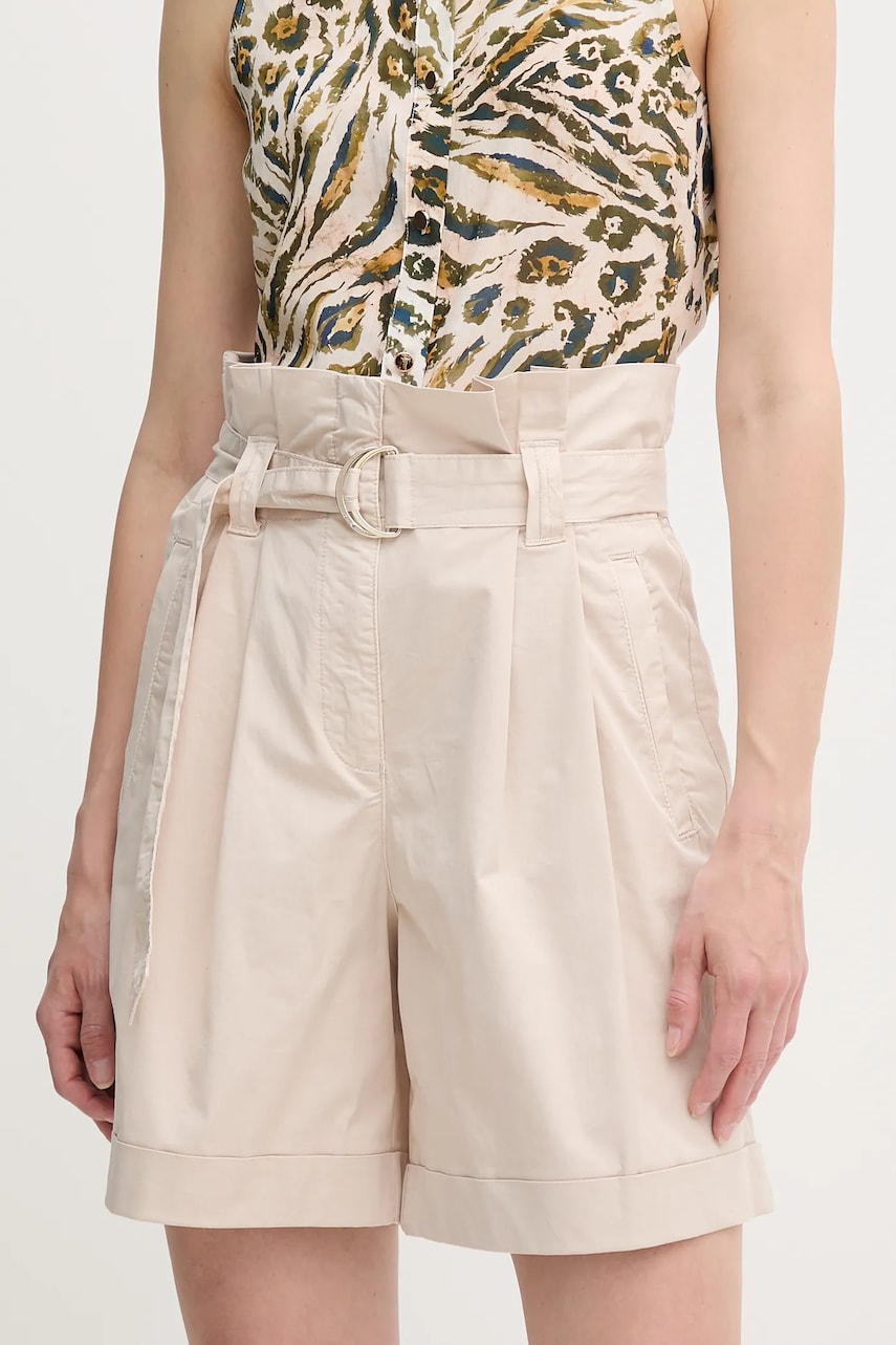 Levně Kraťasy Marc Aurel dámské, béžová barva, high waist, 1862-2300-93419