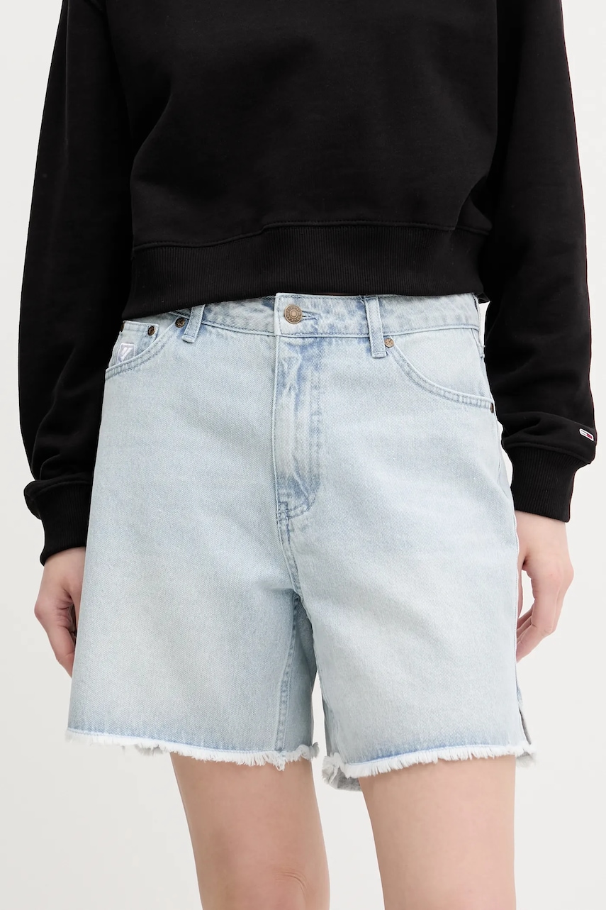 Karl Kani pantaloni scurți jeans uni, high waist, 6110098