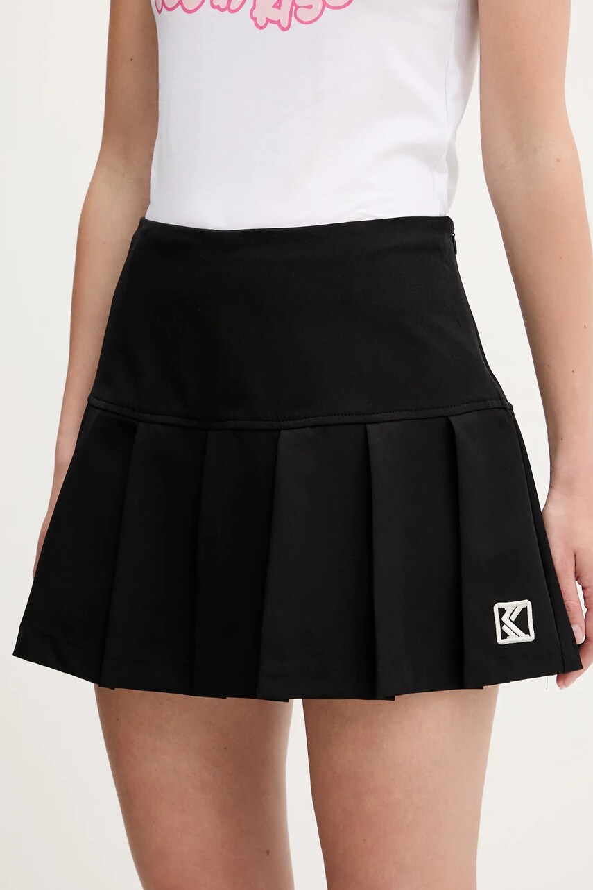 Levně Sukně Karl Kani černá barva, mini, áčková, 61610030