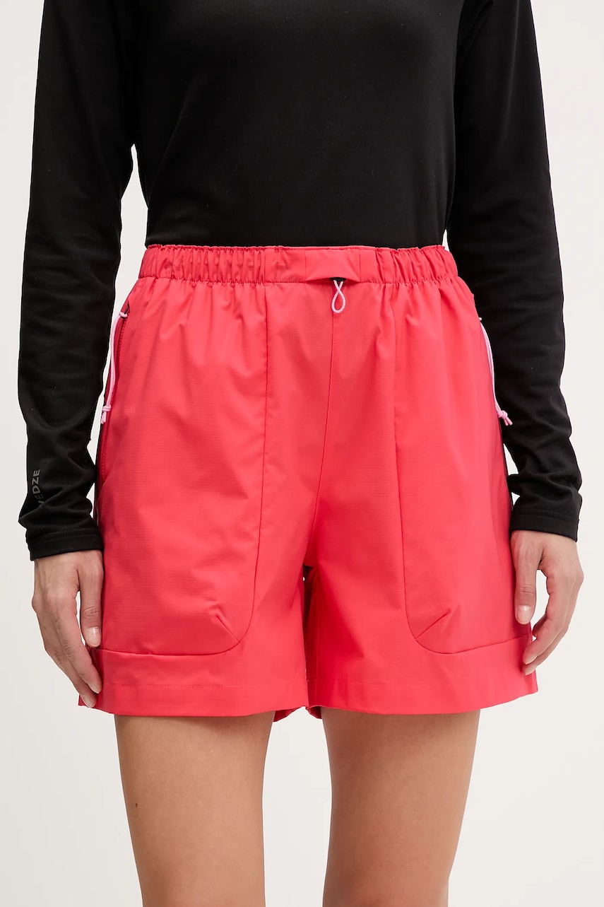 Peak Performance pantaloni scurți outdoor culoarea rosu, uni, high waist, G80109