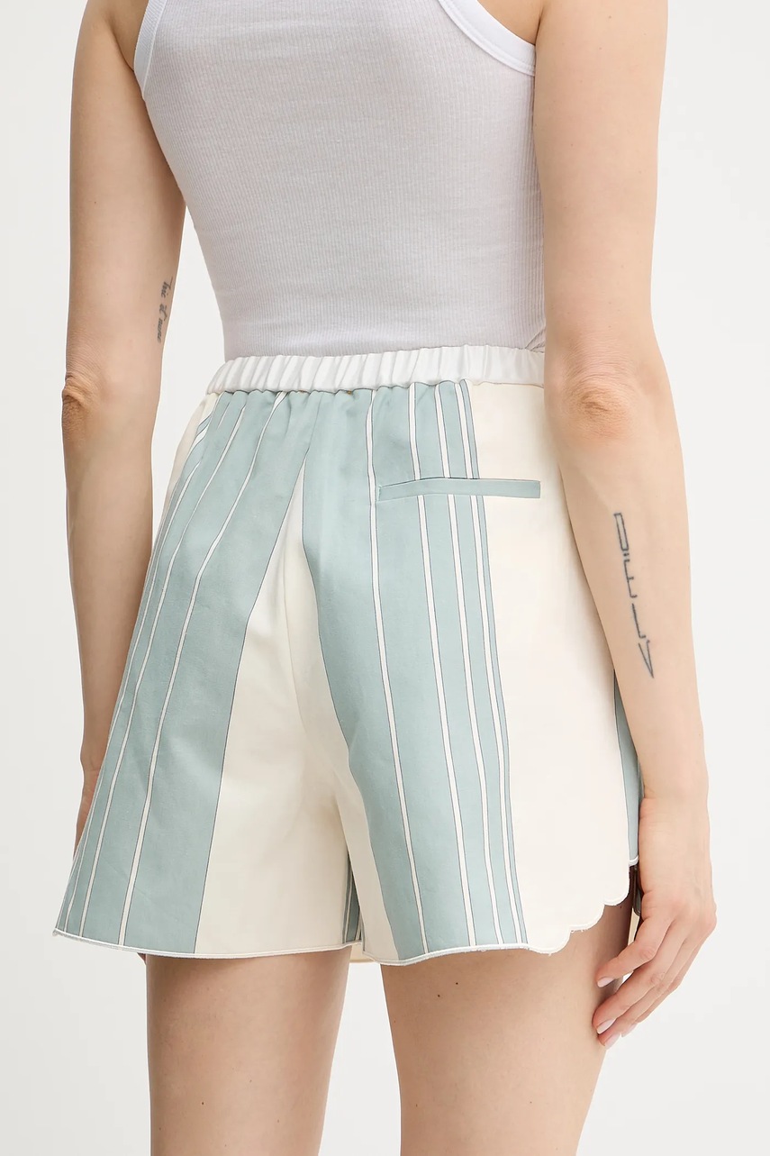 Λινό σορτς Forte Forte χρώμα: μπεζ, 13807 my pants φωτογραφία