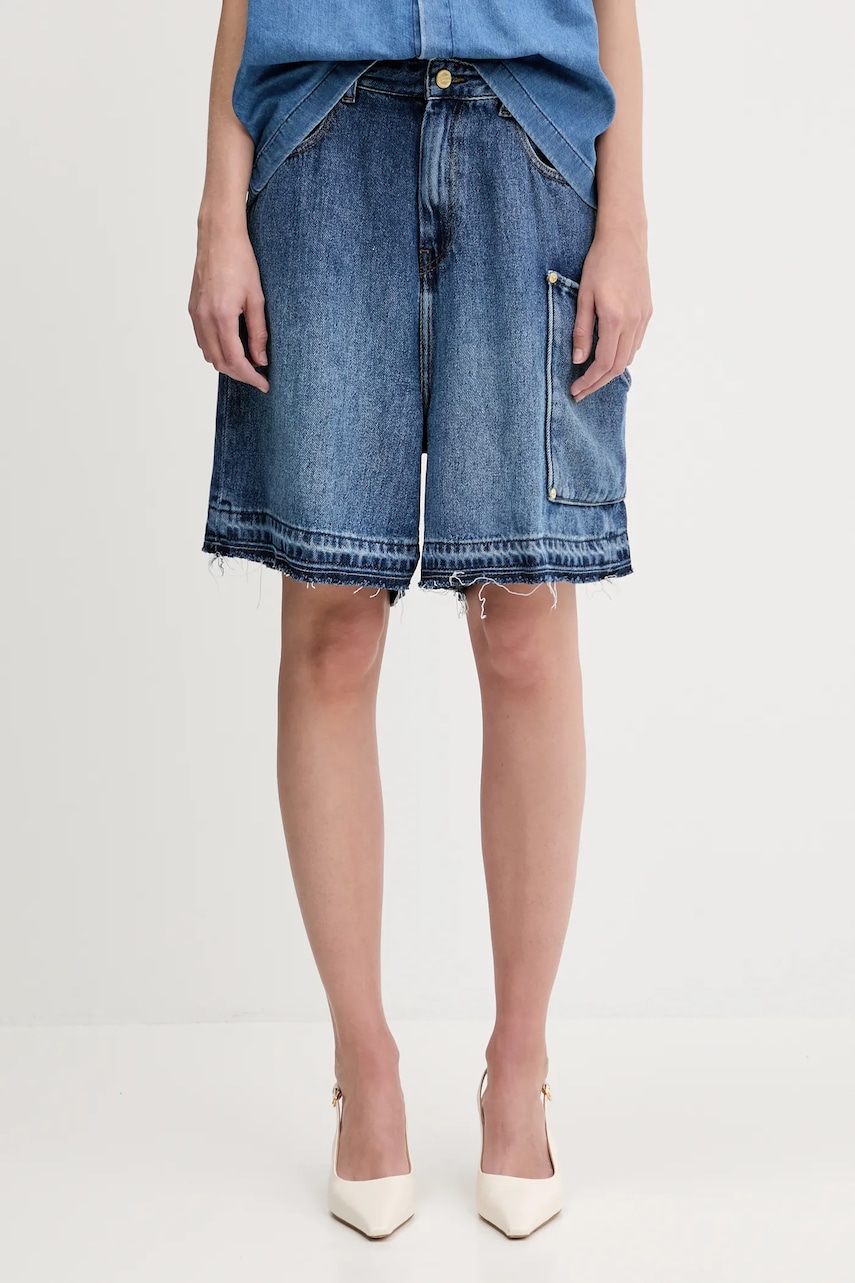 GANNI szorty jeansowe Light Denim