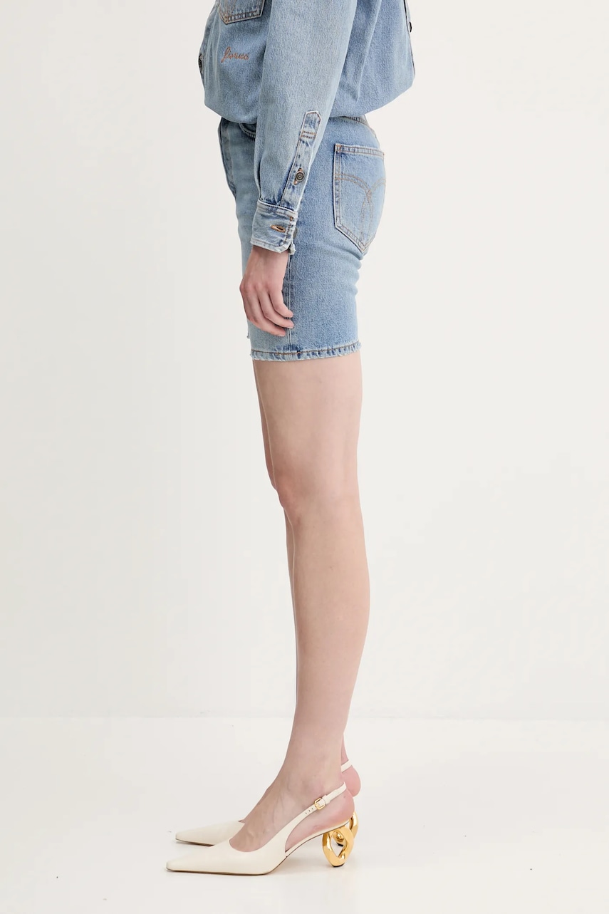 Джинсовые шорты Fiorucci Bermuda Denim однотонная высокая посадка W02SMDSH316DN01DN01 Джинсовые шорты Fiorucci Bermuda Denim однотонная высокая посадка W02SMDSH316DN01DN01
