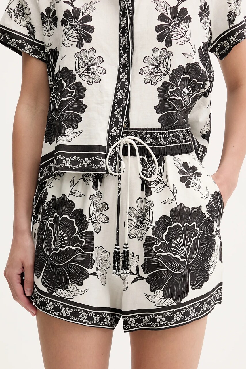 Levně Kraťasy Farm Rio dámské, bílá barva, high waist, 329302