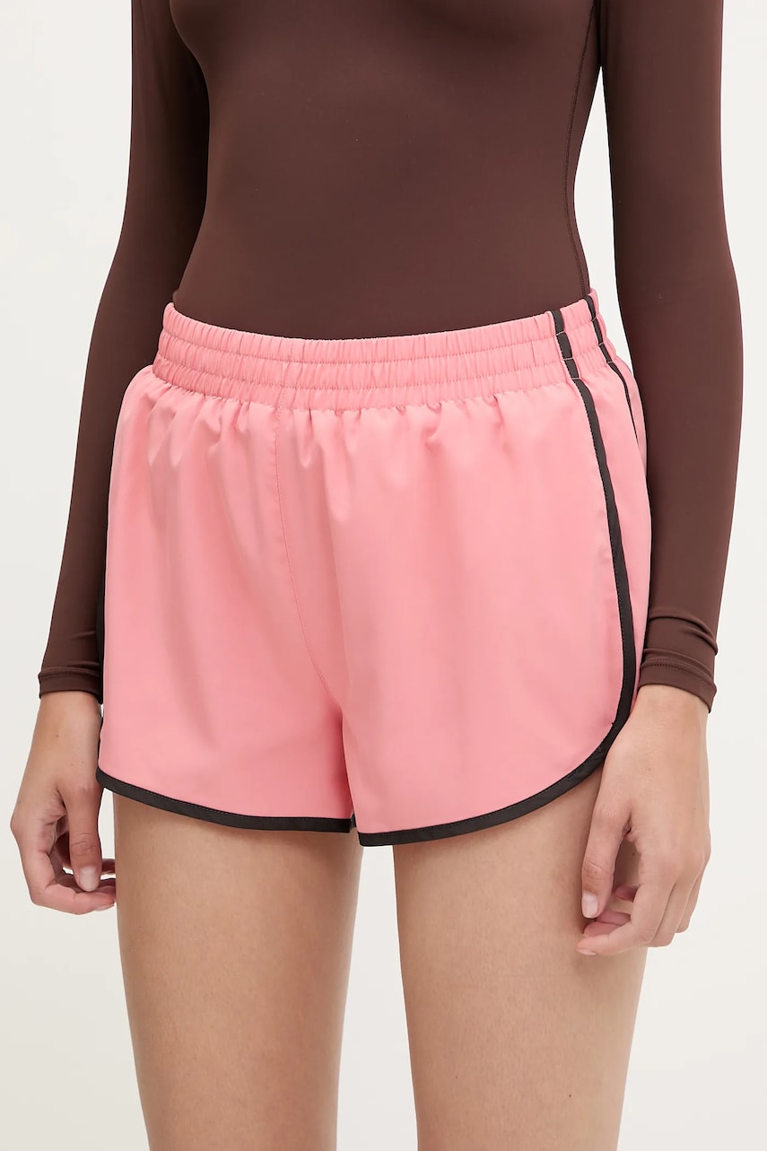 P.E Nation pantaloni scurți de antrenament Haven culoarea portocaliu, uni, high waist, 243S252