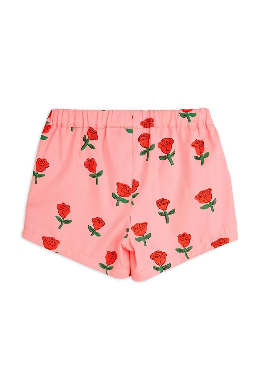 Детские хлопковые шорты Mini Rodini Roses цвет розовый с узором 2513011328 Детские хлопковые шорты Mini Rodini Roses цвет розовый с узором 2513011328