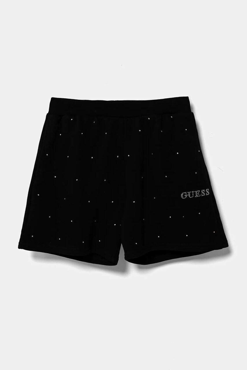 Levně Dětské kraťasy Guess černá barva, s aplikací, J5RD21 KCLJ0