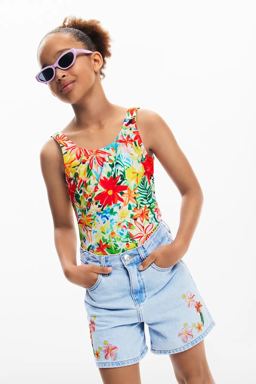 Desigual pantaloni scurti din denim pentru copii cu imprimeu, 25SGDD01 Desigual pantaloni scurti din denim pentru copii cu imprimeu, 25SGDD01