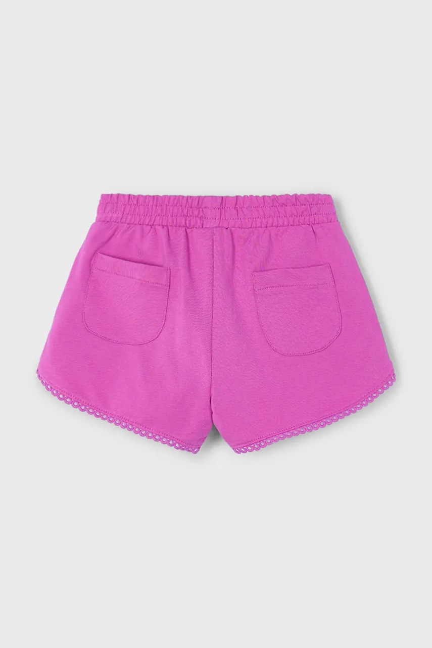 Детские хлопковые шорты Mayoral цвет фиолетовый однотонные регулируемая талия 607