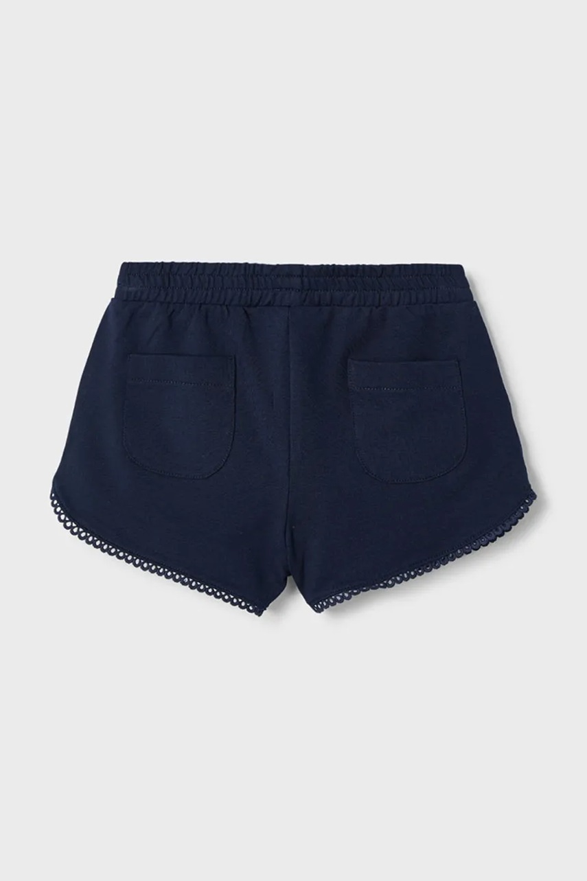 Детские хлопковые шорты Mayoral цвет синий однотонные регулируемая талия 607