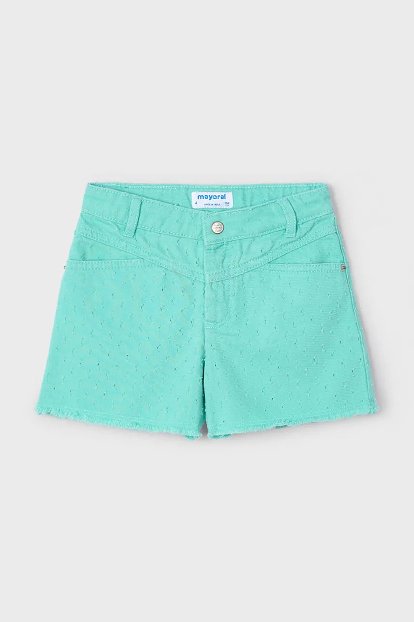 Mayoral pantaloni scurți din bumbac pentru copii culoarea turcoaz, neted, 3205