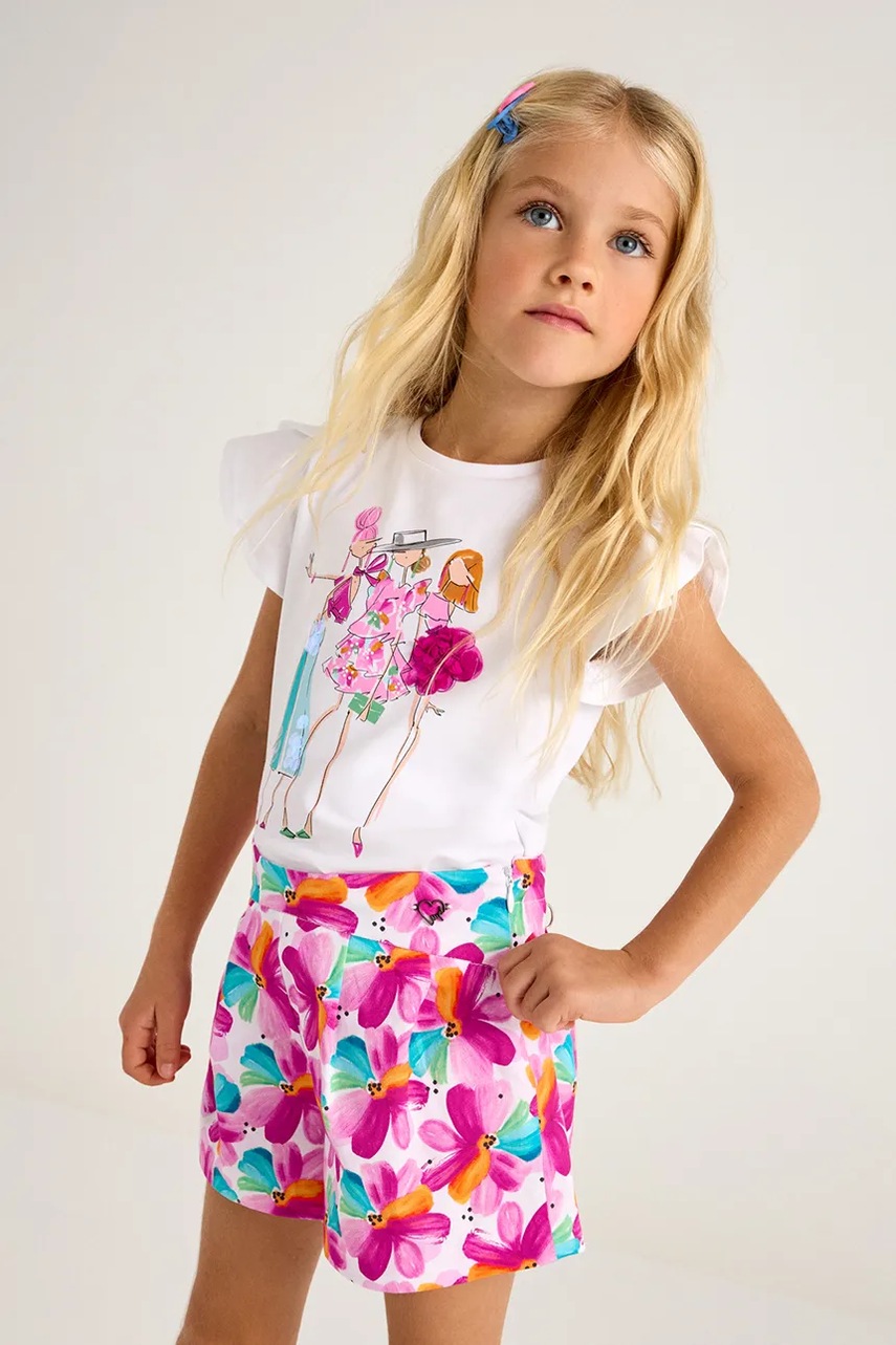 Mayoral pantaloni scurți din bumbac pentru copii culoarea roz, modelator, 3905