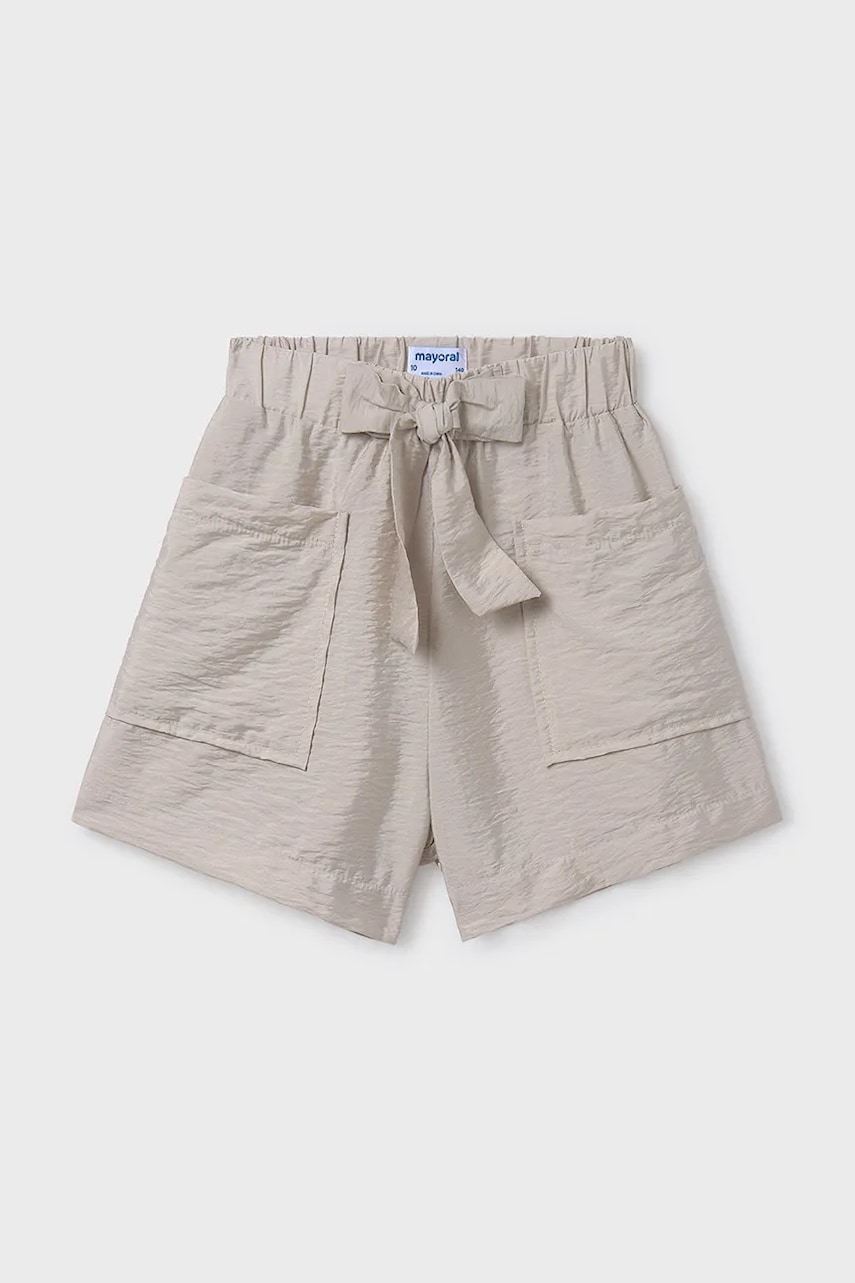 Mayoral pantaloni scurti copii culoarea bej, neted, 6216