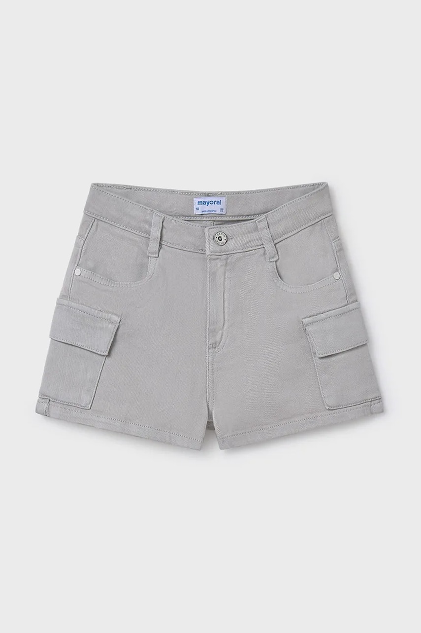 Mayoral pantaloni scurti copii culoarea gri, neted, 6218