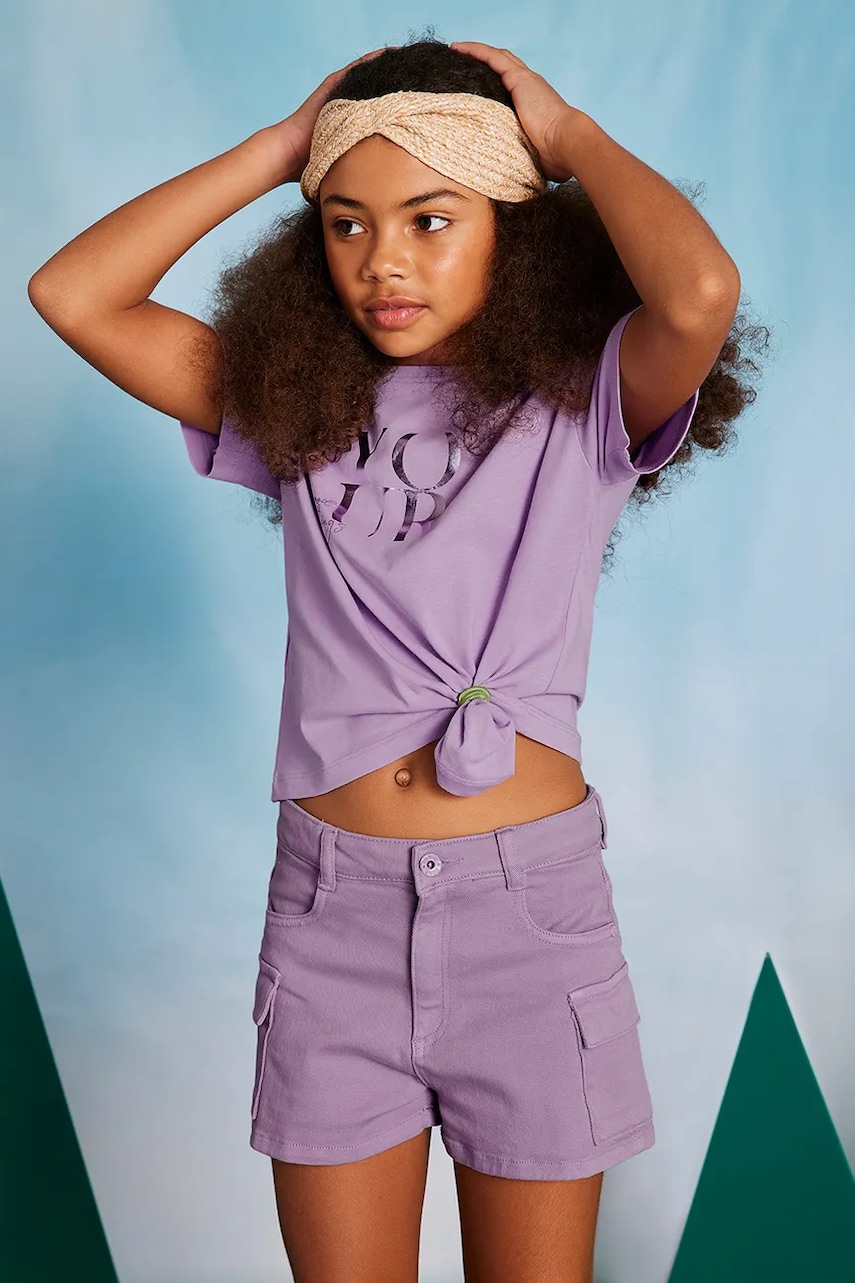 Mayoral pantaloni scurti copii culoarea violet, neted, 6218