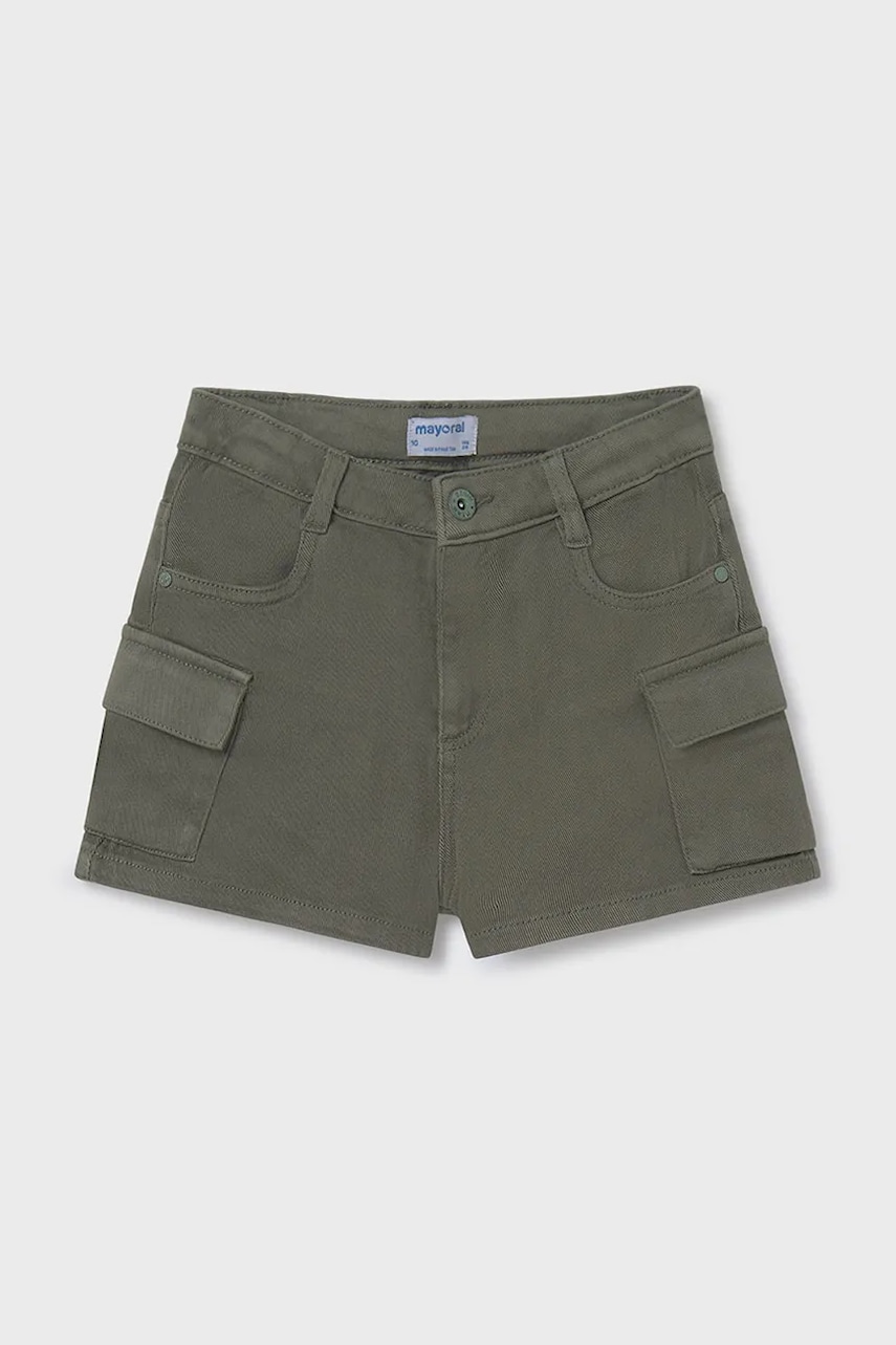 Mayoral pantaloni scurti copii culoarea verde, neted, 6218 Mayoral pantaloni scurti copii culoarea verde, neted, 6218