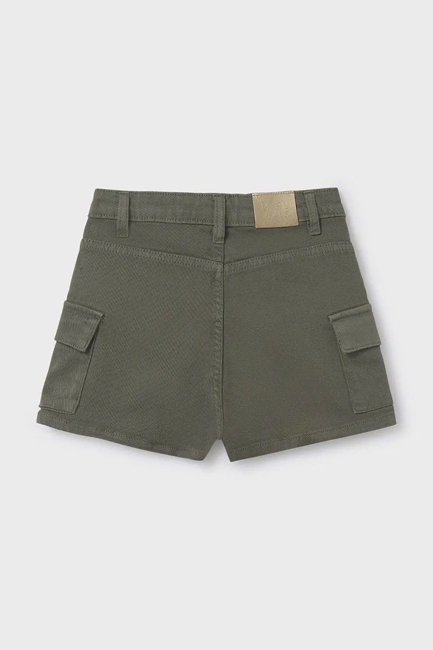 Детские шорты Mayoral цвет зелёный однотонные 6218