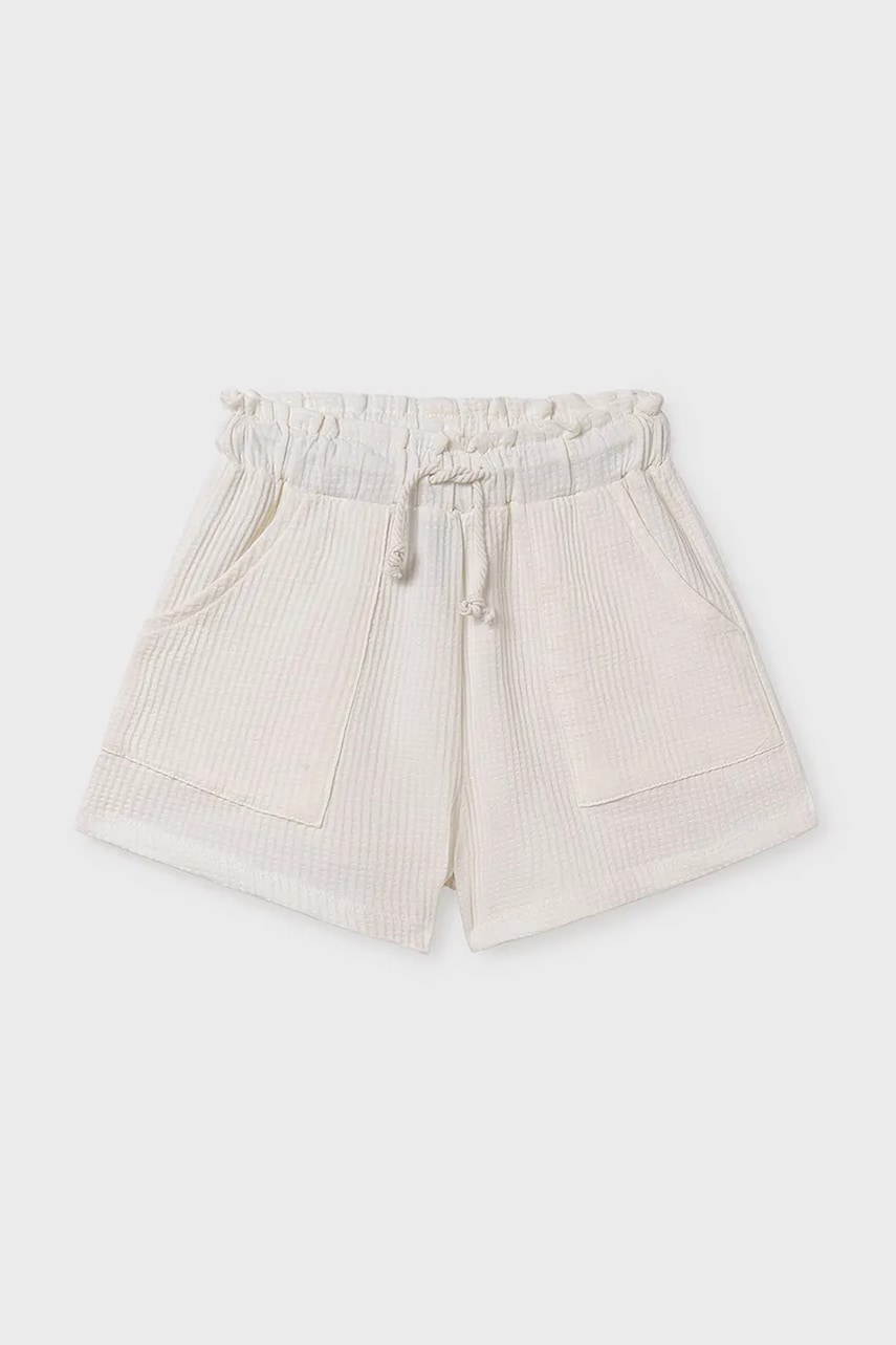 Mayoral pantaloni scurți din bumbac pentru copii culoarea bej, neted, 6219 Mayoral pantaloni scurți din bumbac pentru copii culoarea bej, neted, 6219