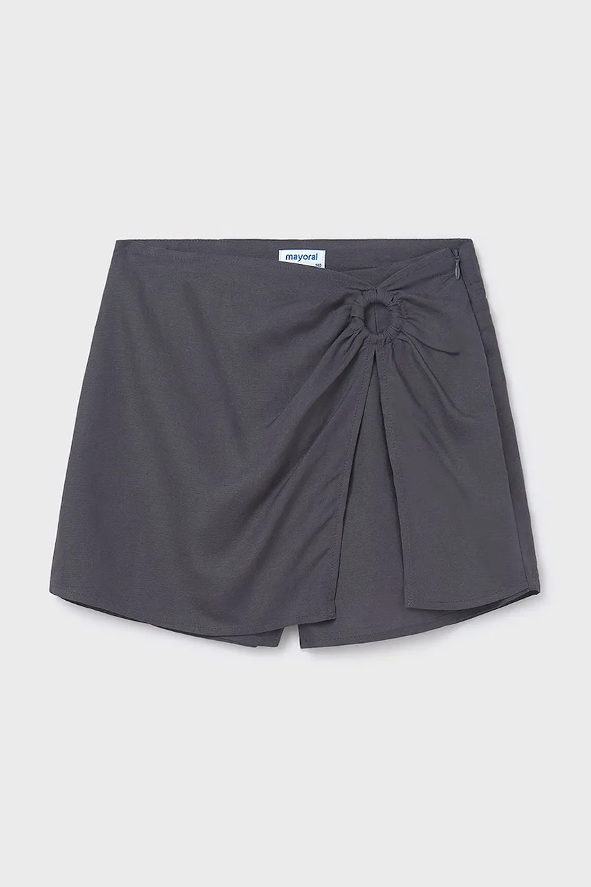 Mayoral pantaloni scurți din amestec de in pentru copii culoarea gri, neted, 6972 Mayoral pantaloni scurți din amestec de in pentru copii culoarea gri, neted, 6972