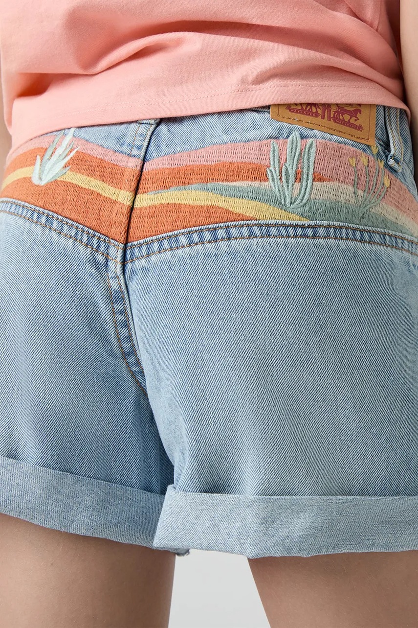 Dětské riflové kraťasy Levi's MINI MOM SHORT W EMBROIDER (obrázek 8)