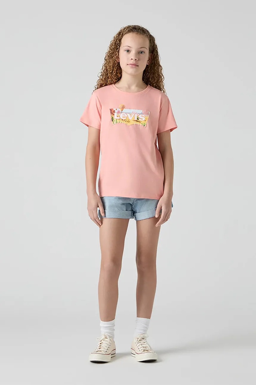Dětské riflové kraťasy Levi's MINI MOM SHORT W EMBROIDER (obrázek 10)