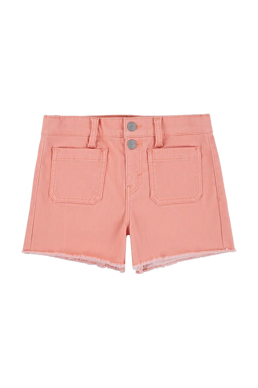 Levi's pantaloni scurti din bumbac pentru copii DOUBLE SHANK SHORT culoarea portocaliu, uni, talie reglabila, 3EM226