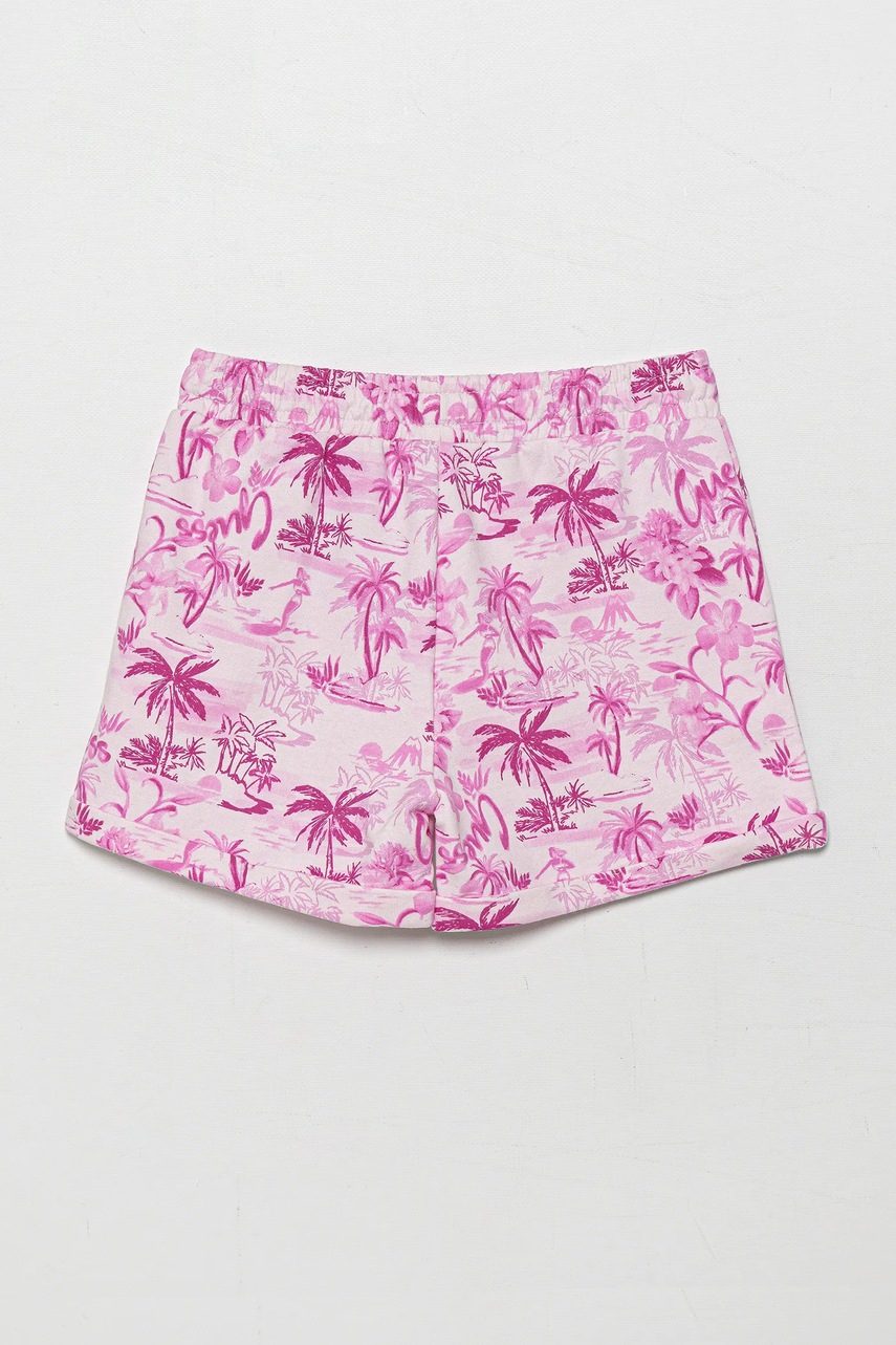 Детские хлопковые шорты Guess цвет розовый с узором J5GD22 KA6R4