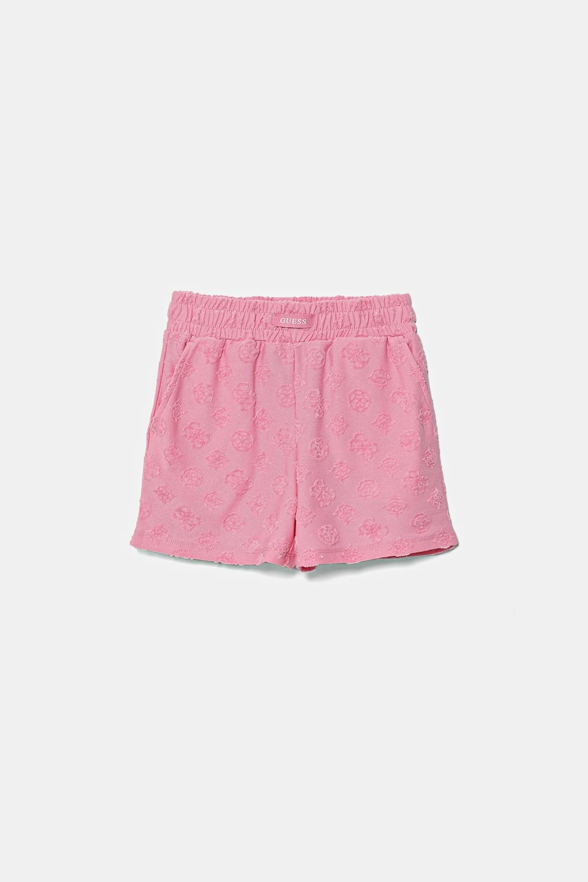 Levně Dětské kraťasy Guess růžová barva, J5GD44 KCT02