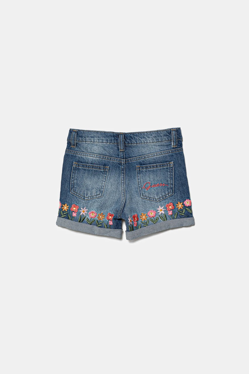 Детские джинсовые шорты Guess с аппликацией регулируемая талия K5GD02 D45E0
