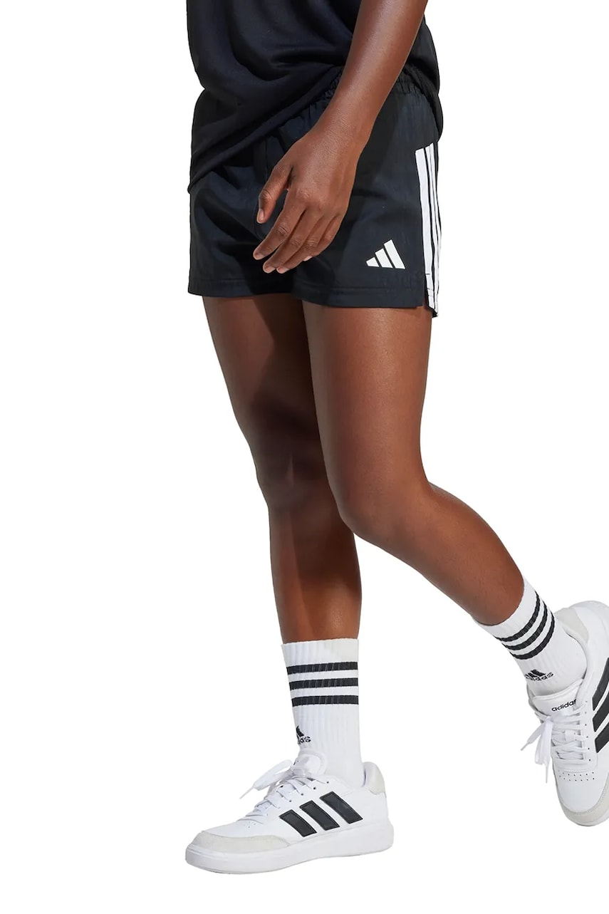 adidas pantaloni scurti copii culoarea negru, cu imprimeu, talie reglabila, JJ5038