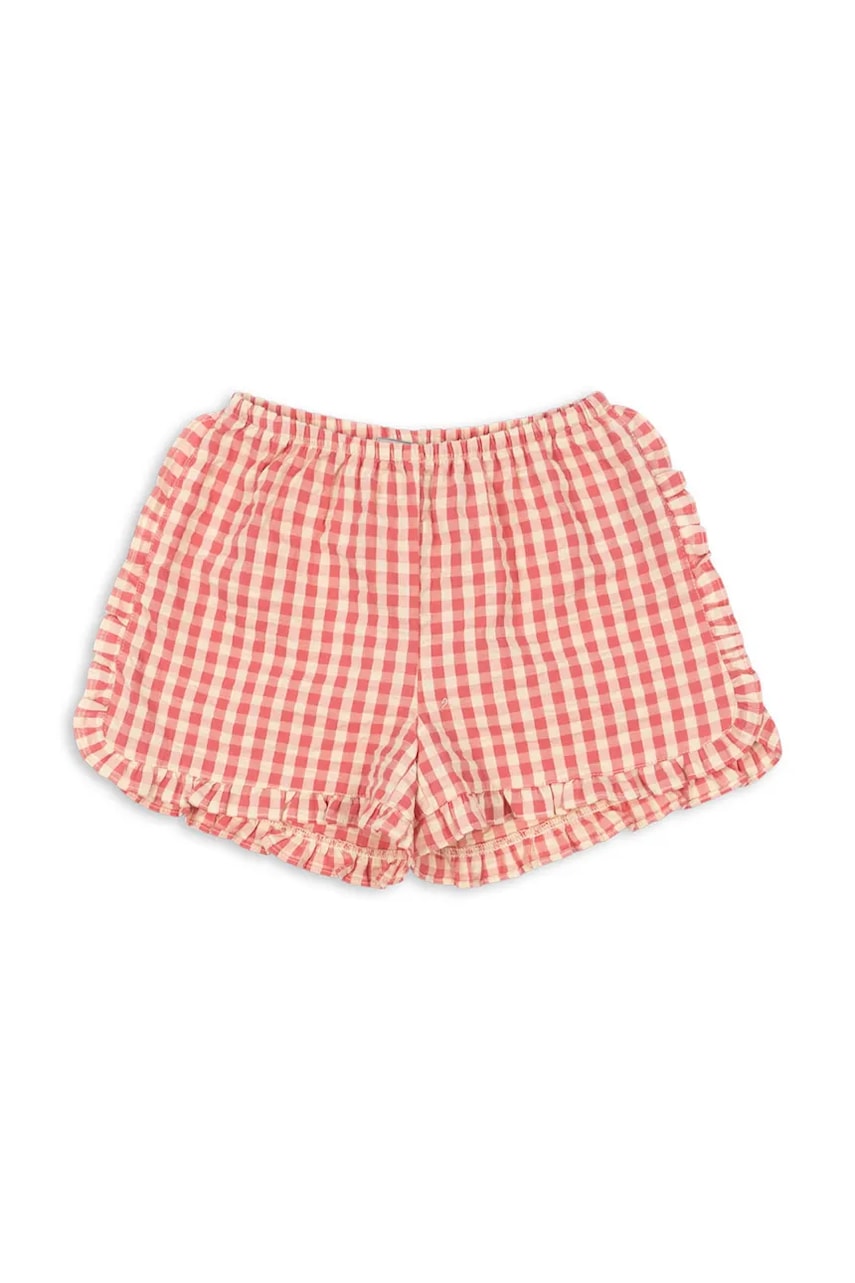 Детские хлопковые шорты Konges Sløjd KIM FRILL SHORTS GOTS цвет розовый с узором KS102304 Детские хлопковые шорты Konges Sløjd KIM FRILL SHORTS GOTS цвет розовый с узором KS102304