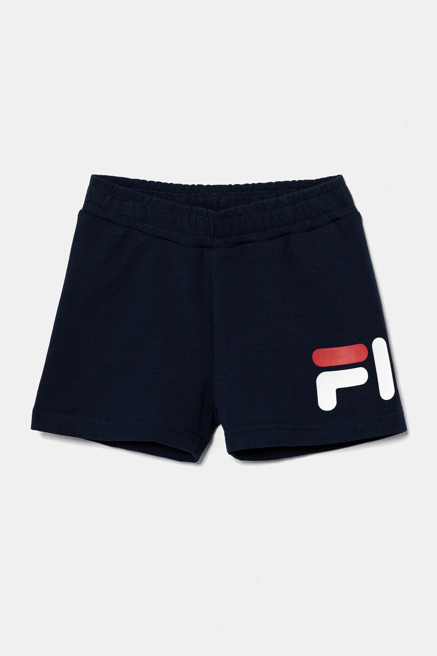 Fila pantaloni scurti copii BILICE culoarea albastru marin, cu imprimeu, talie reglabila, FAK0417