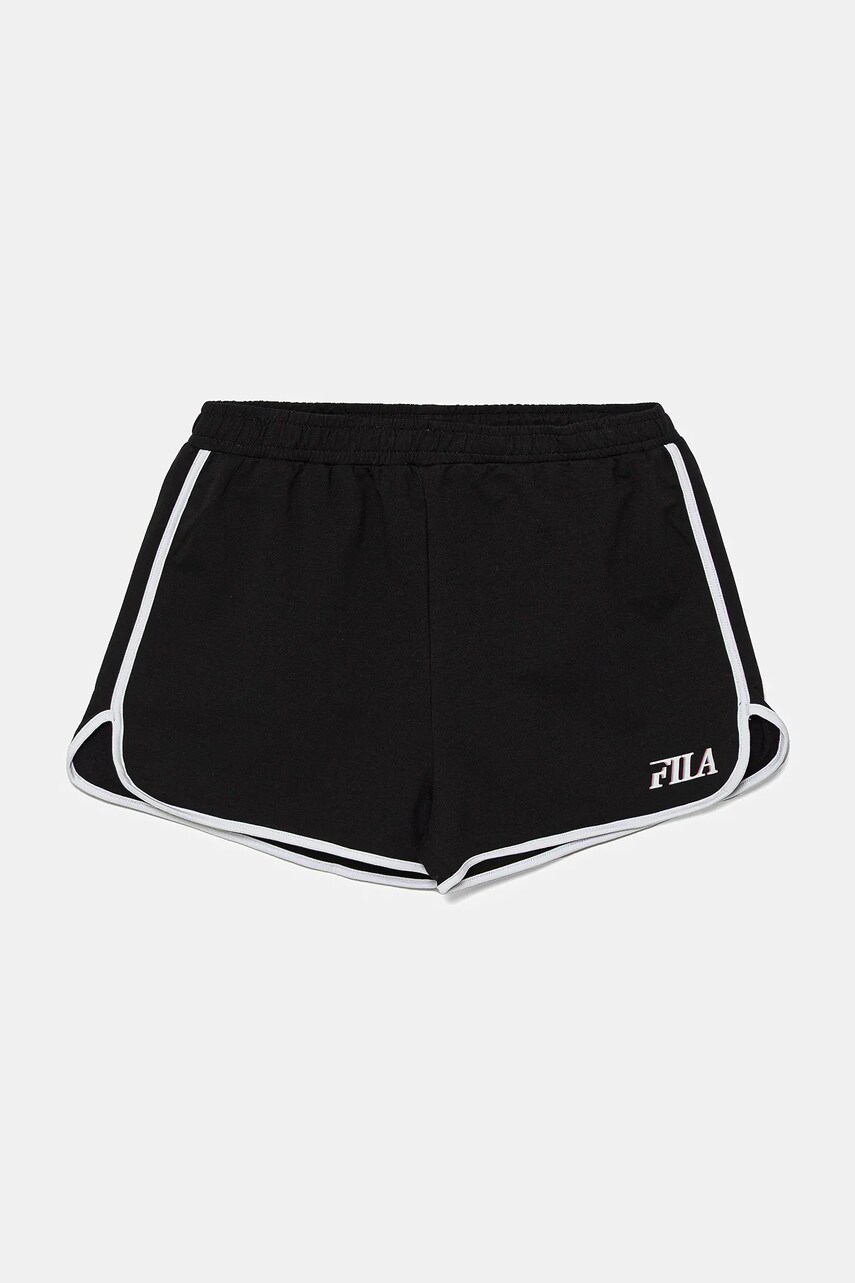 Fila pantaloni scurti copii LUSTENAU culoarea negru, cu imprimeu, talie reglabila, FAT0643