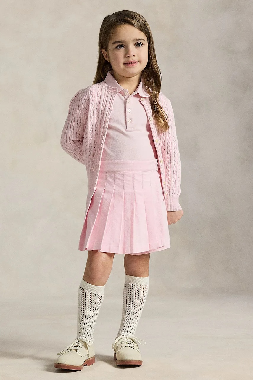 Levně Dětské bavlněné šortky Polo Ralph Lauren růžová barva, hladké, 312964206001