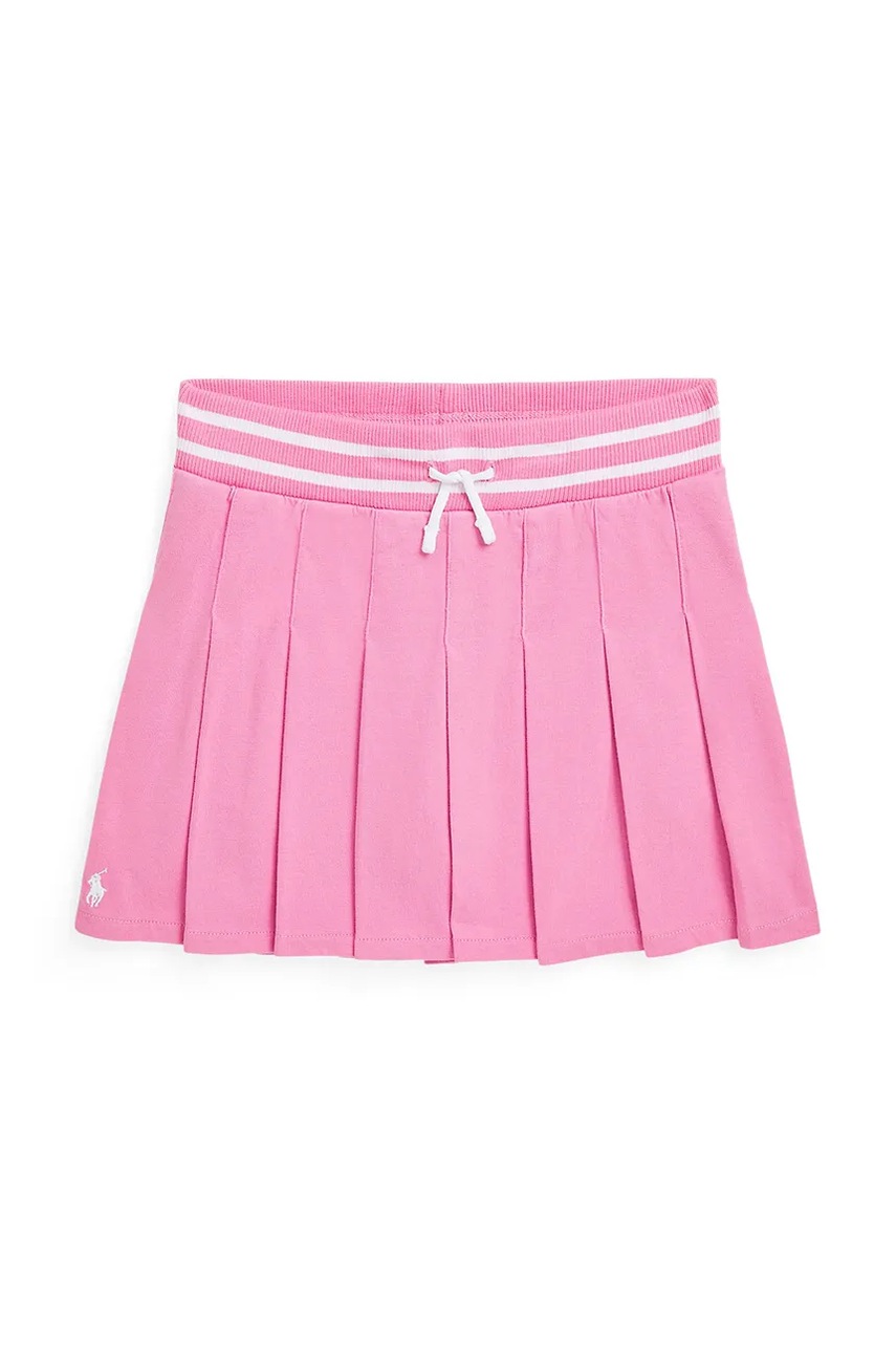 Детская хлопковая юбка Polo Ralph Lauren цвет розовый mini прямая 313965020001 Детская хлопковая юбка Polo Ralph Lauren цвет розовый mini прямая 313965020001