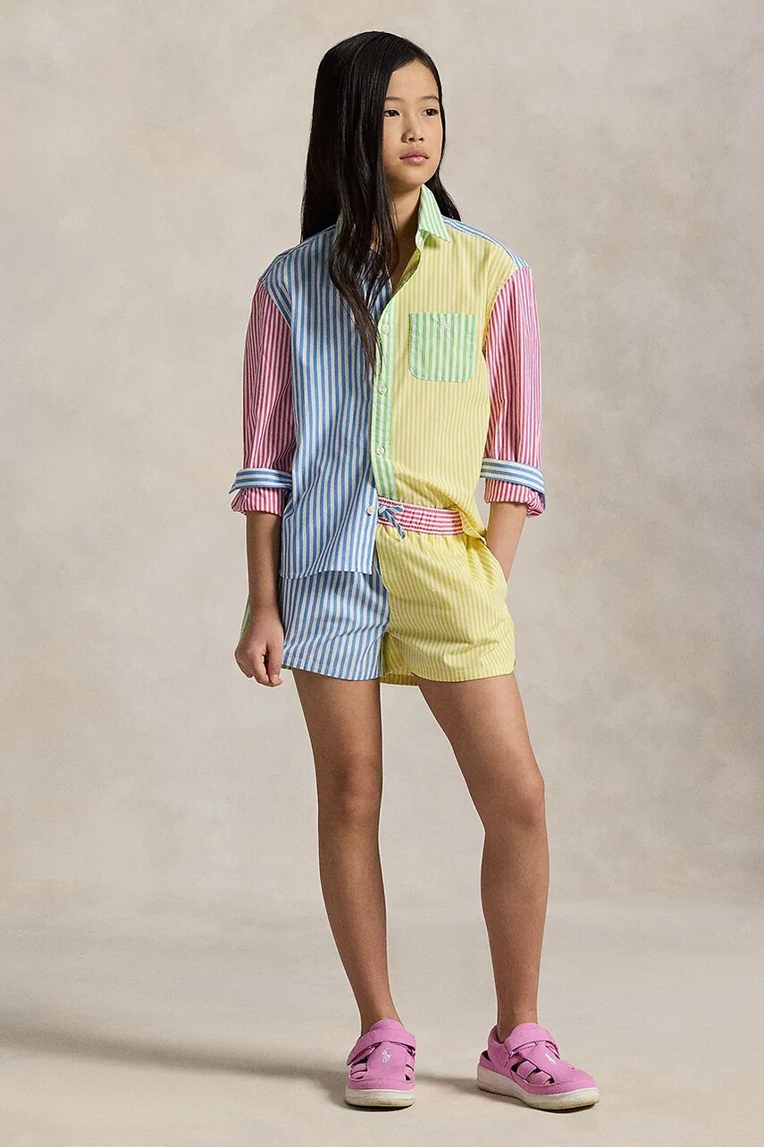 Levně Dětské bavlněné šortky Polo Ralph Lauren modrá barva, vzorované, 313964275001