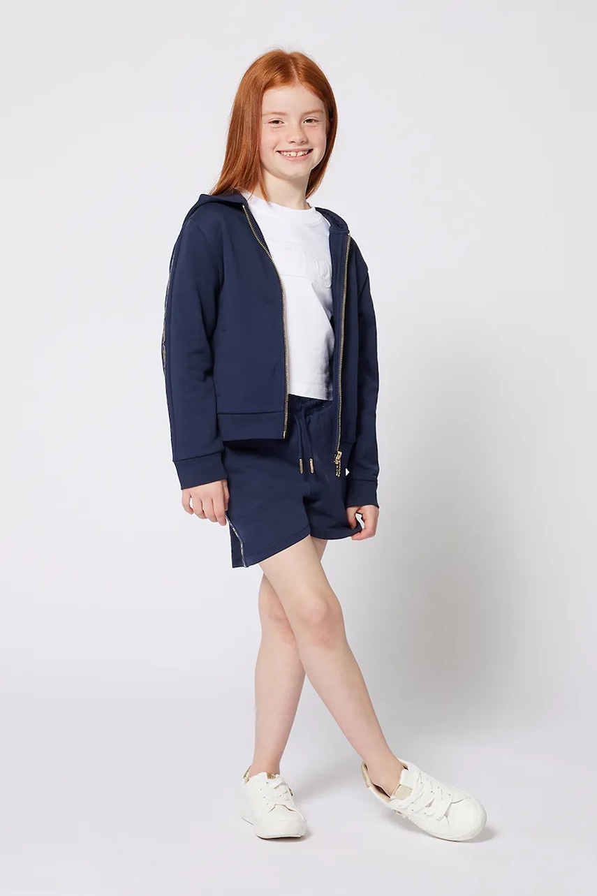 Michael Kors pantaloni scurți din bumbac pentru copii culoarea albastru marin, cu imprimeu, talie reglabila, R30337 Michael Kors pantaloni scurți din bumbac pentru copii culoarea albastru marin, cu imprimeu, talie reglabila, R30337