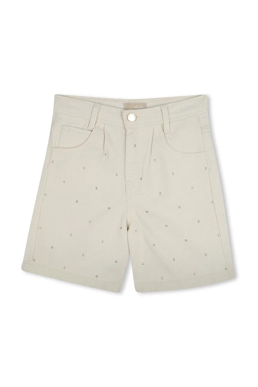 Дитячі бавовняні шорти Michael Kors колір бежевий з аплікацією R30341