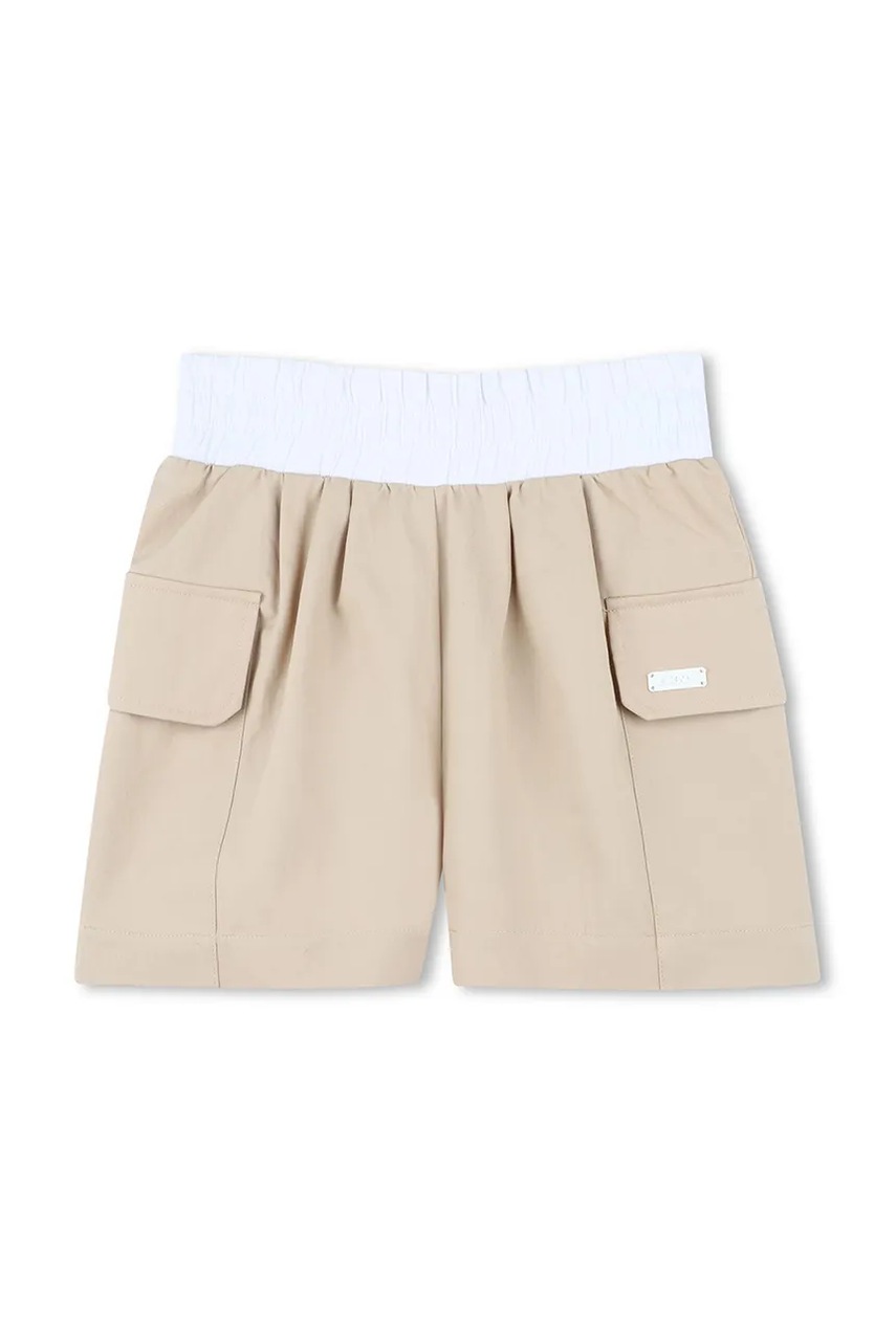 Дитячі шорти Dkny колір бежевий однотонні D62268