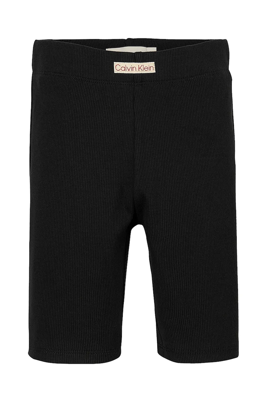 Детские шорты Calvin Klein Jeans цвет чёрный однотонные IG0IG02885 Детские шорты Calvin Klein Jeans цвет чёрный однотонные IG0IG02885