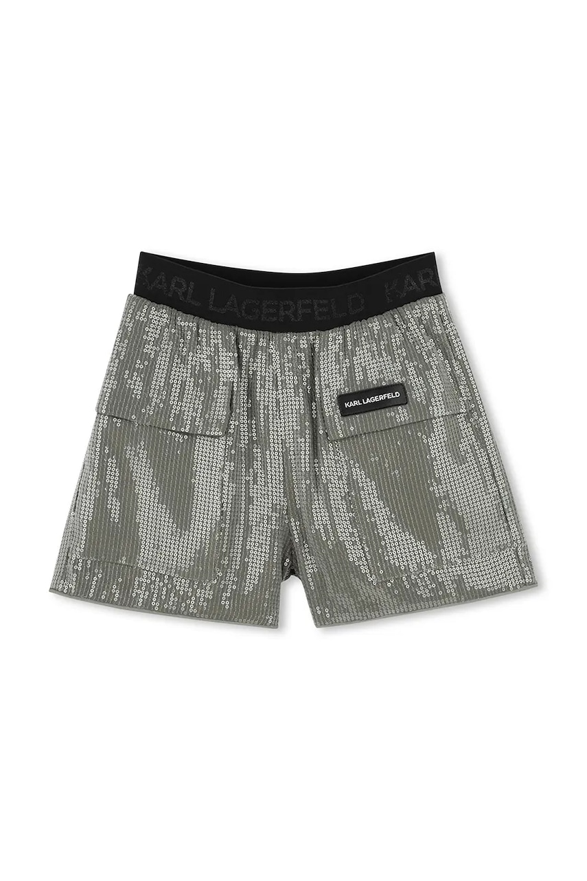 Karl Lagerfeld pantaloni scurti copii culoarea verde, cu imprimeu, Z30448