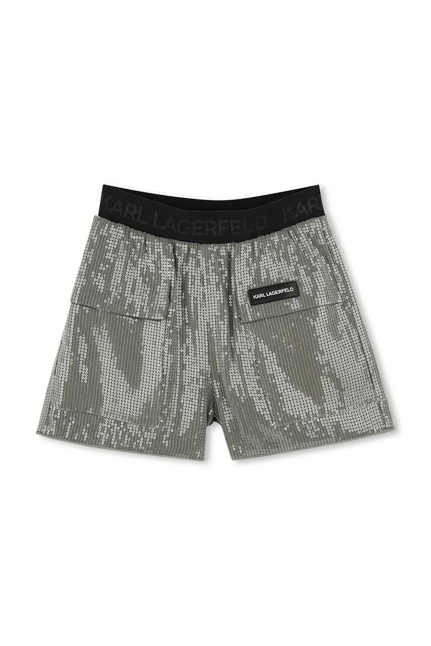 Karl Lagerfeld pantaloni scurti copii culoarea verde, cu imprimeu, Z30448