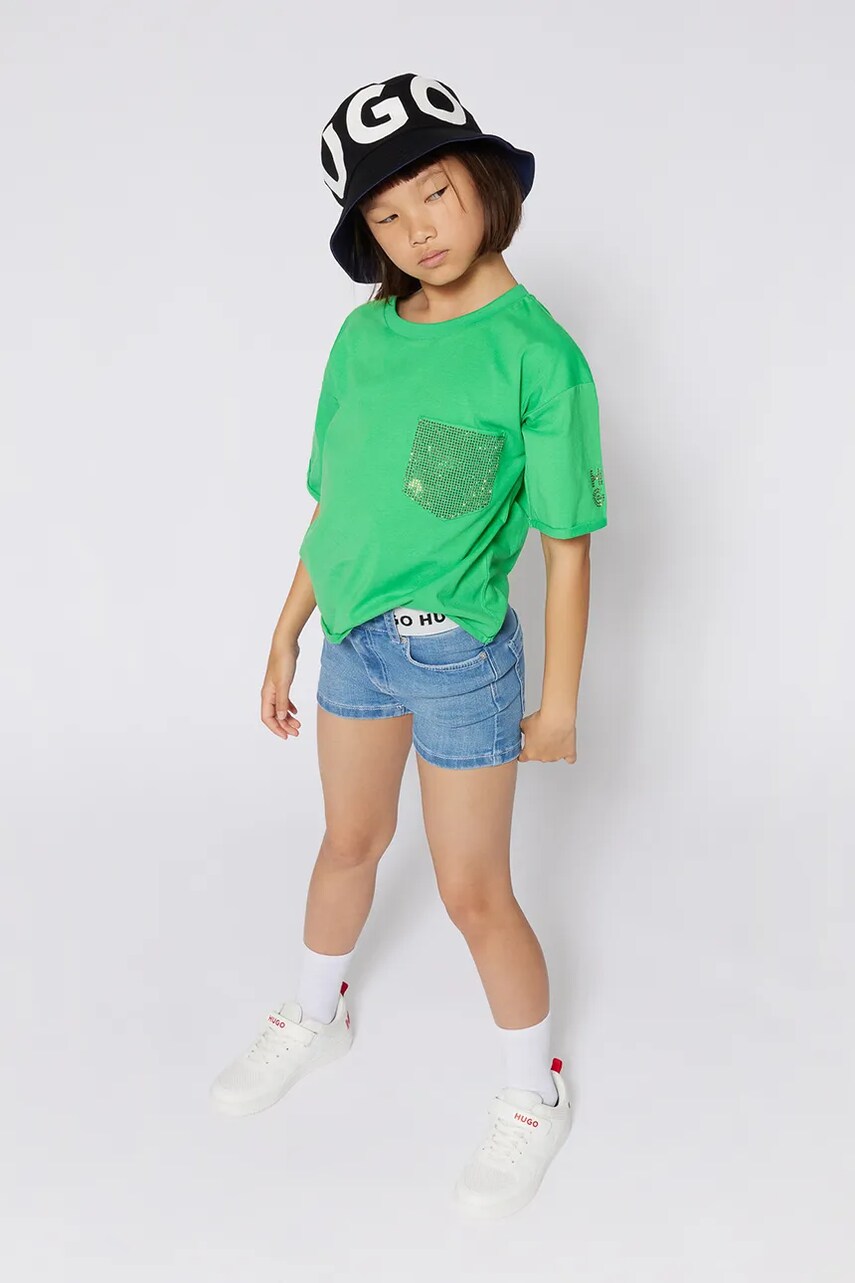 HUGO pantaloni scurți din denim pentru copii uni, G00407