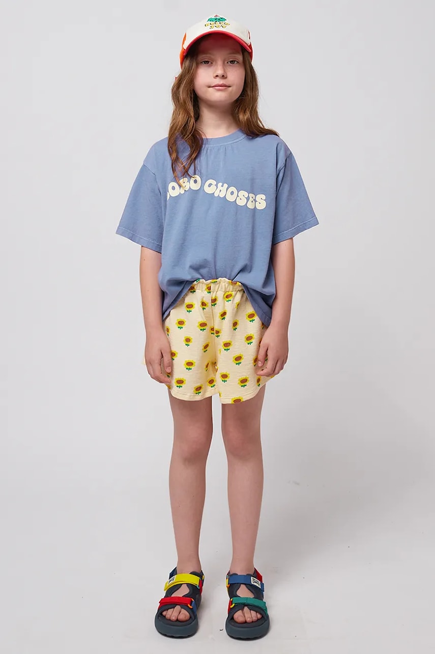 Bobo Choses pantaloni scurți din bumbac pentru copii Sunflower culoarea galben, modelator, 125AC051