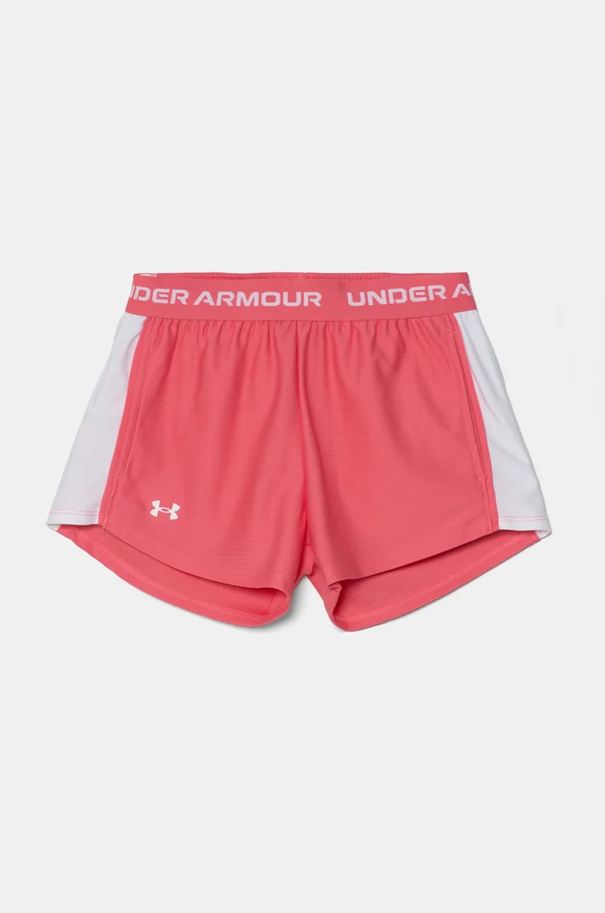 Under Armour pantaloni scurti copii Tech Play Up Short culoarea roz, neted, 1390075 Under Armour pantaloni scurti copii Tech Play Up Short culoarea roz, neted, 1390075