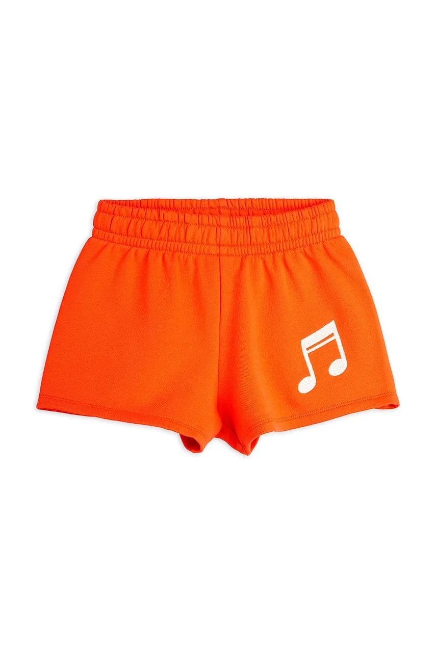 Mini Rodini pantaloni scurți din bumbac pentru copii Note culoarea portocaliu, cu imprimeu, 2523011042