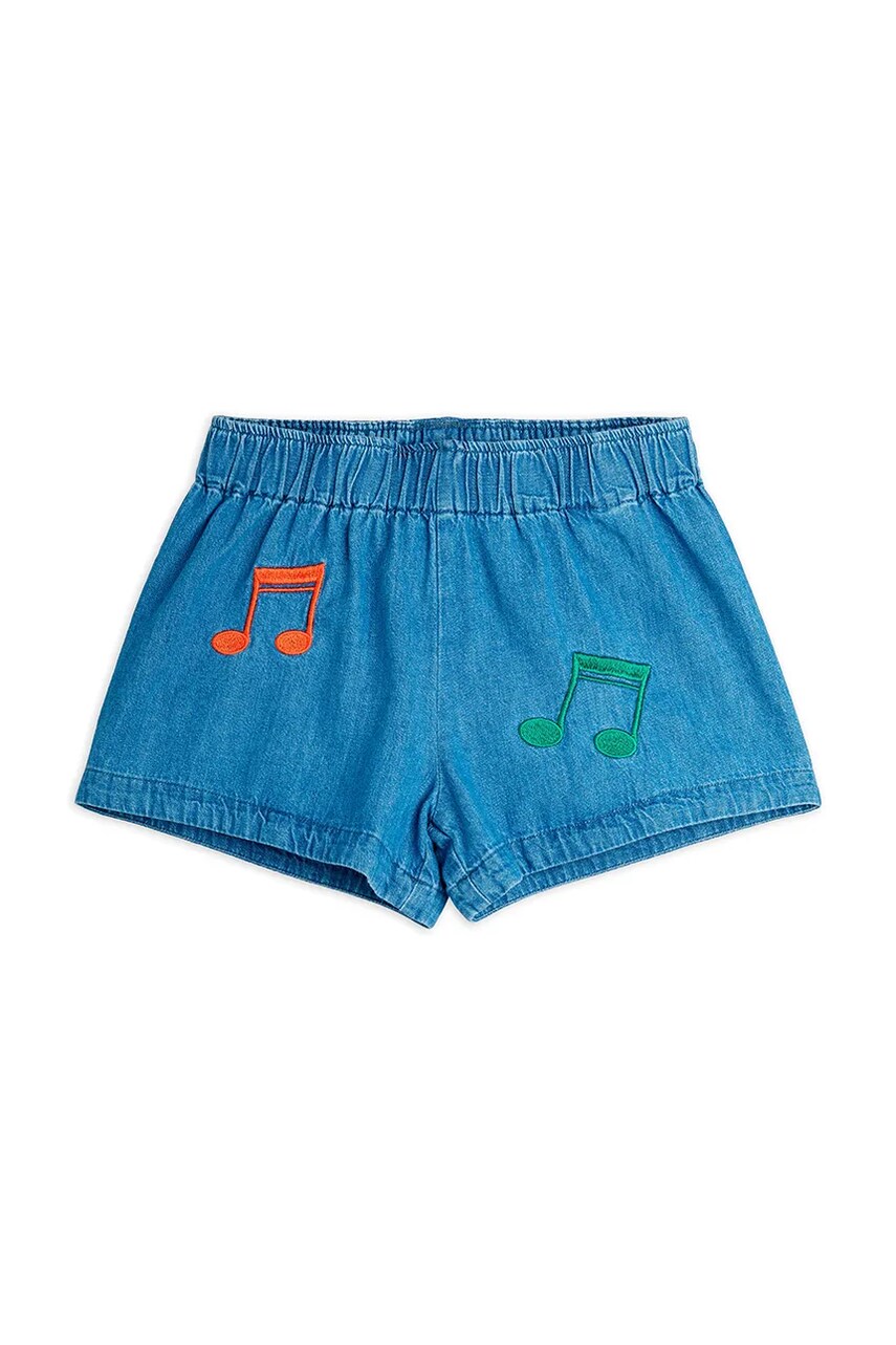 Mini Rodini pantaloni scurti din denim pentru copii Note cu imprimeu, 2523014060