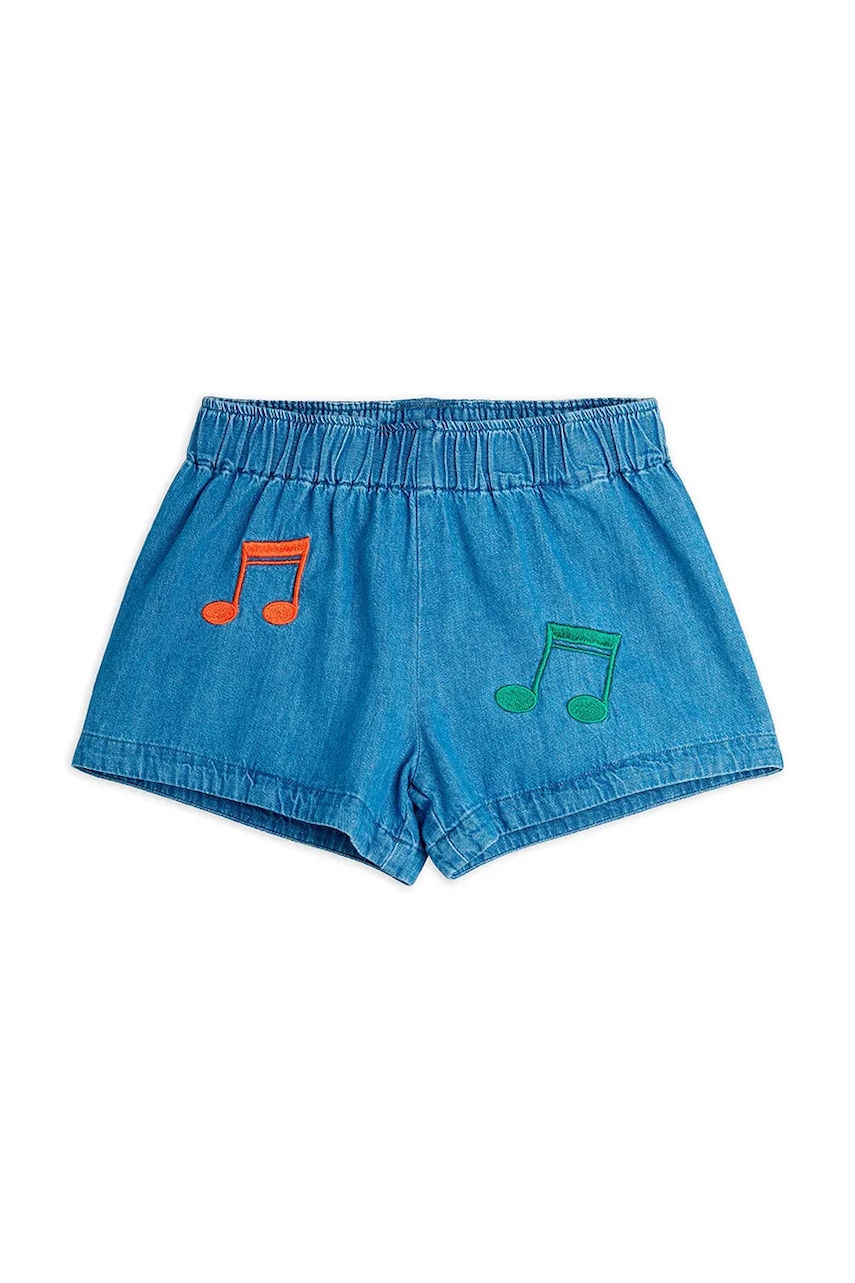 Mini Rodini pantaloni scurti din denim pentru copii Note cu imprimeu, 2523014060