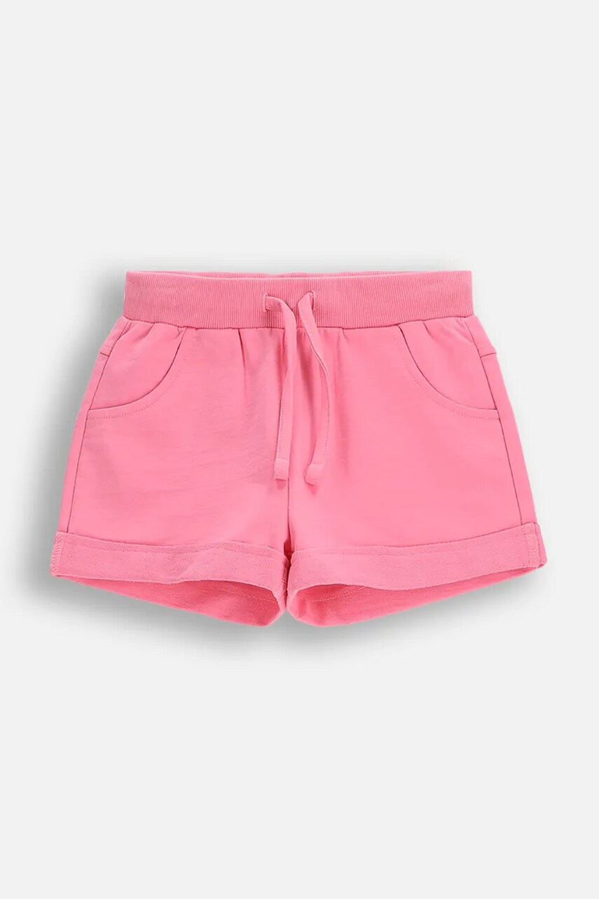 Coccodrillo pantaloni scurti culoarea roz, uni, talie reglabila, EVERYDAY GIRL