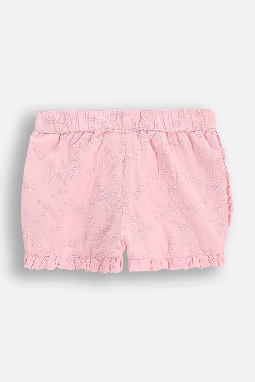 Детские хлопковые шорты Coccodrillo цвет розовый с аппликацией HOLIDAY SPLASH GIRL NEWBORN